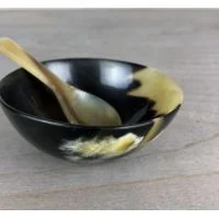 Buffalo Horn Bowl with Spoon - ASIHBS04